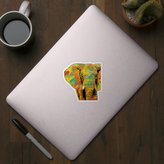 Rainbow Elephant by polliadesign